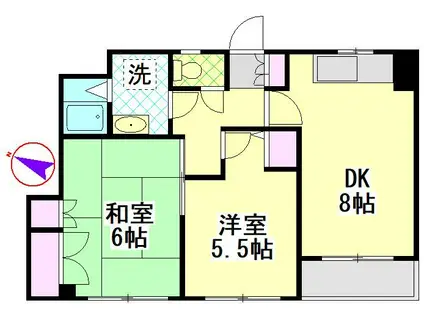 ブックハウス志茂I(2DK/3階)の間取り写真