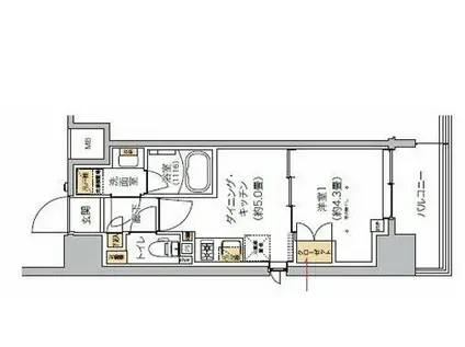 リビオメゾン芝浦(1DK/8階)の間取り写真