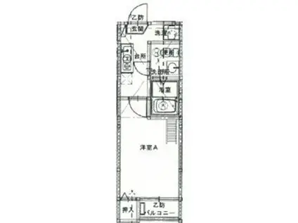ペルカルロ白龍町(1K/2階)の間取り写真