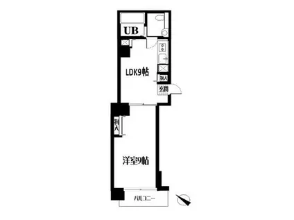 ルーラル20番館(1DK/10階)の間取り写真