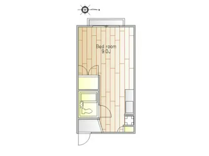 カーサ中町(ワンルーム/2階)の間取り写真