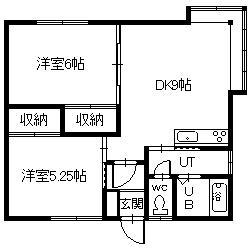 永山の杜(2DK/1階)の間取り写真