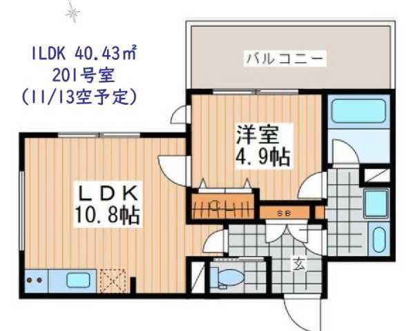 MDM後楽園(1LDK/2階)の間取り写真