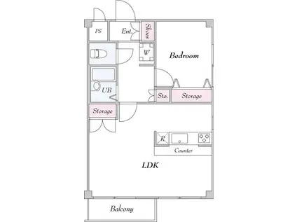 クラルテ(1LDK/2階)の間取り写真
