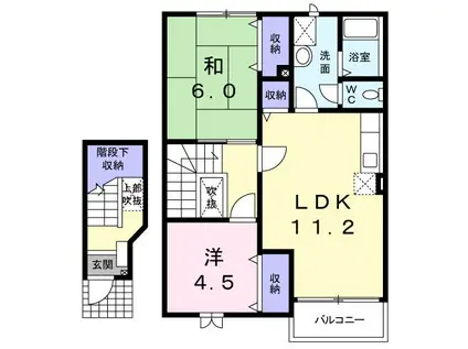 すえひろ壱番館(2LDK/2階)の間取り写真