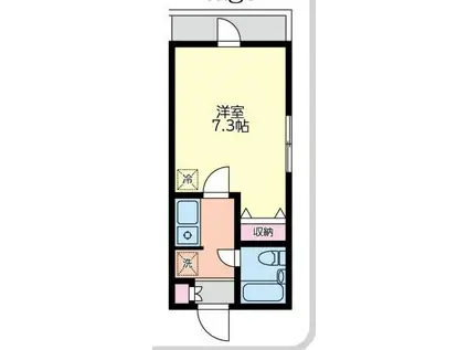 ビィサージュケイ コンクリート打ちっぱなし(ワンルーム/2階)の間取り写真