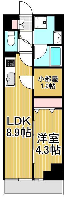 アイル プレミアム東京西新井(1SLDK/4階)の間取り写真