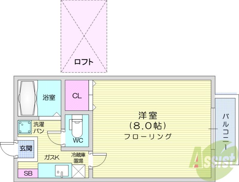 ソレアードみずほ台(1K/1階)の間取り写真