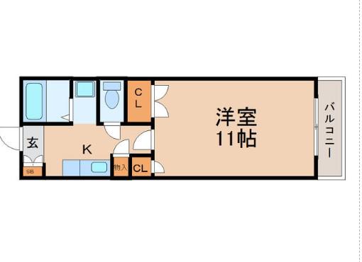 ベルメゾンMIYAZAKI(1K/1階)の間取り写真