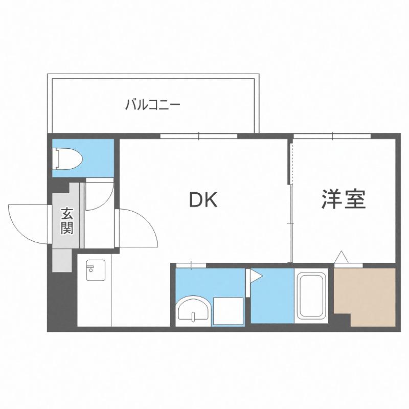 プレジール医大前(1LDK/2階)の間取り写真