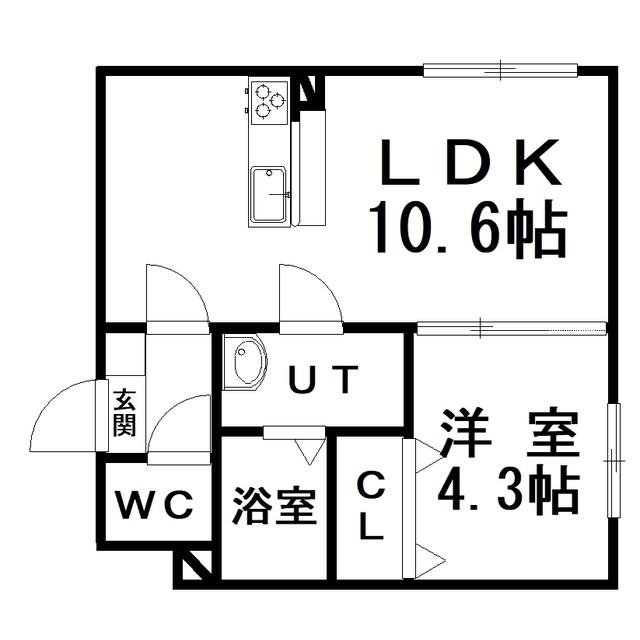 MONREVE(1LDK/3階)の間取り写真