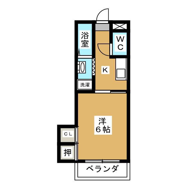 第2グリーンマンション(1K/3階)の間取り写真
