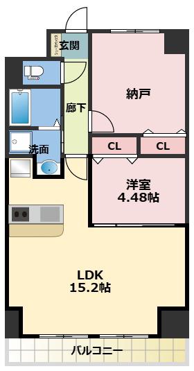 GROOVE豊中レジデンス(1SLDK/2階)の間取り写真