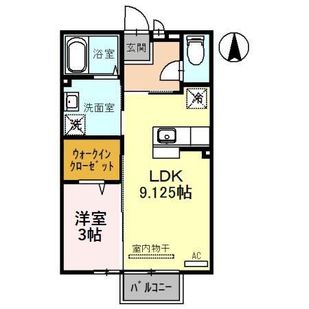 チェリーブライト(1LDK/1階)の間取り写真