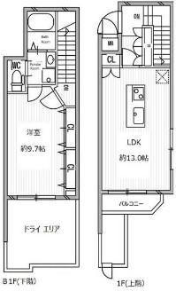 白金高輪レジデンス(1LDK/1階)の間取り写真