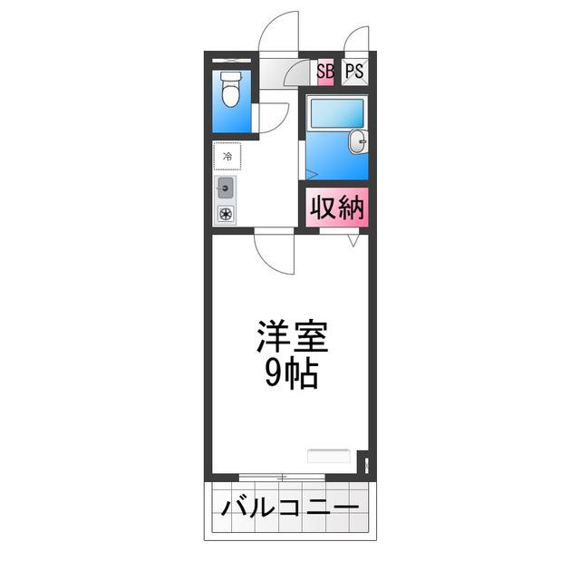 リトゥール中百舌鳥(1K/4階)の間取り写真