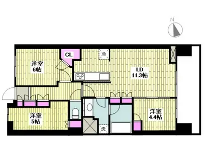 ドレッセタワー南町田グランベリーパーク(3LDK/5階)の間取り写真
