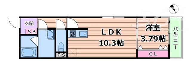NEXRISE 日の出 ドロップショット日の出(1LDK/1階)の間取り写真