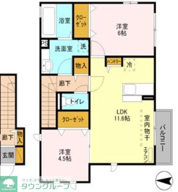 COMFORT(2LDK/2階)の間取り写真