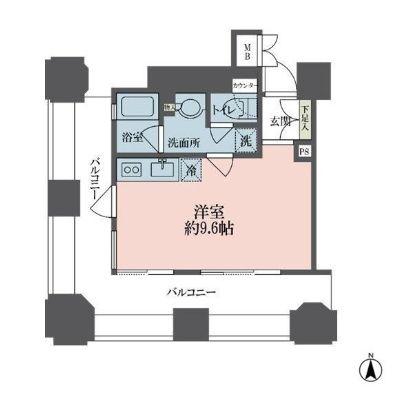 ルネ新宿御苑タワー(ワンルーム/5階)の間取り写真
