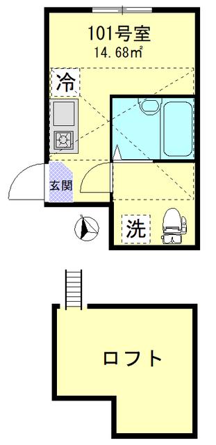 インベスト羽田II-(ワンルーム/1階)の間取り写真