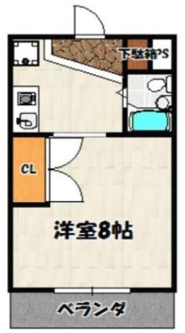 グランメール園田(1K/3階)の間取り写真