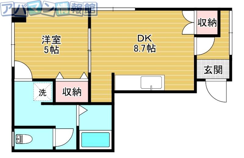 コーポ池田B(1DK/2階)の間取り写真