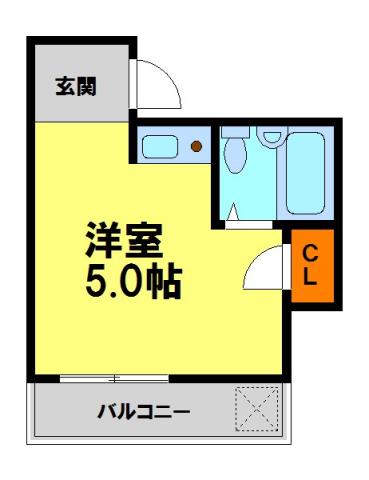 プチハイム(ワンルーム/4階)の間取り写真