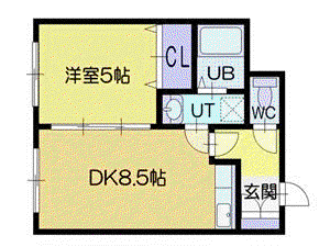 ビックモロ(1LDK/4階)の間取り写真