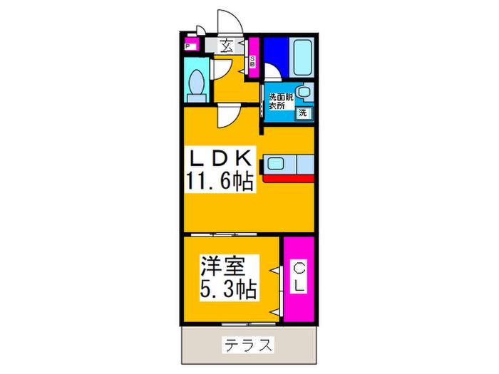 フジパレストゥインクル(1LDK/1階)の間取り写真