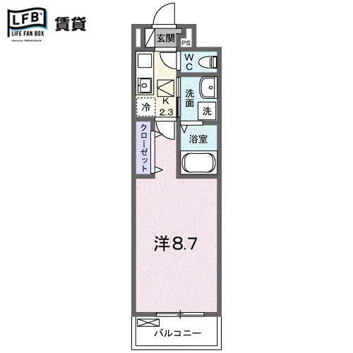 フィオーレ降松M&S(1K/1階)の間取り写真