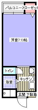 あびこ88マンション(1K/4階)の間取り写真