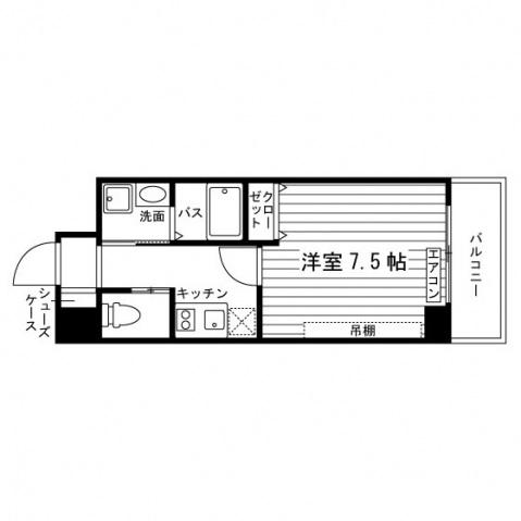 S-FORT 西宮上ケ原(ワンルーム/4階)の間取り写真