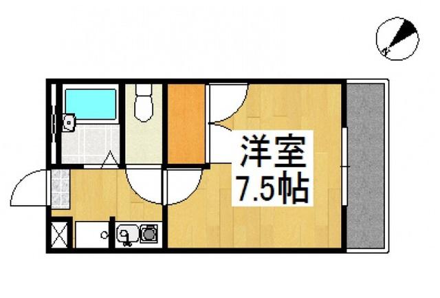 オアシス中島(1K/3階)の間取り写真