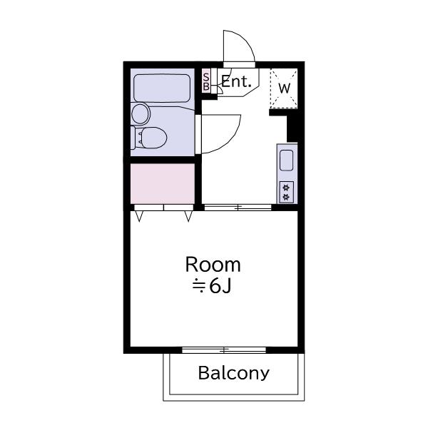緑が丘ハイツ(1K/4階)の間取り写真