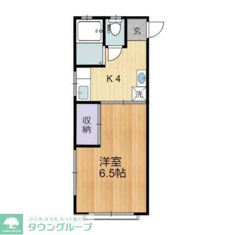 コスモ北原(1K/2階)の間取り写真
