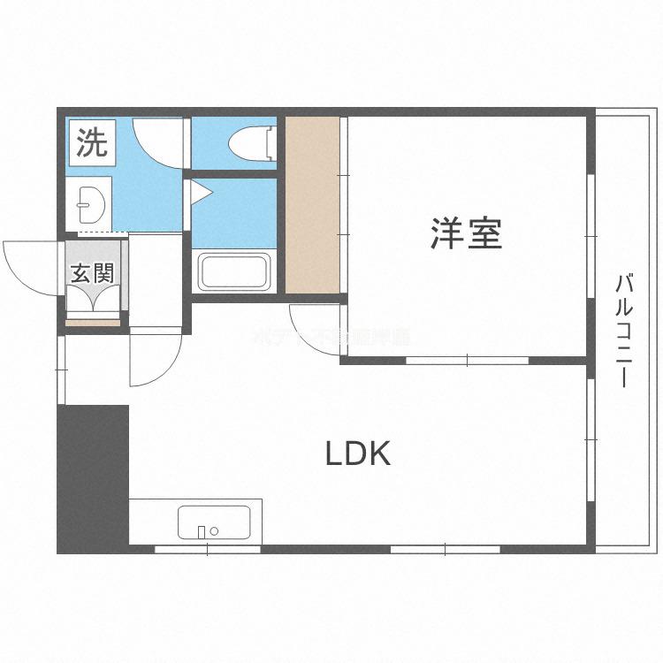 DAIKOマンション(1LDK/6階)の間取り写真