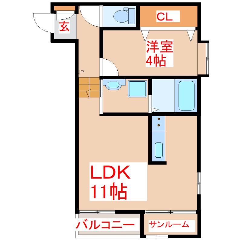 CORDIA(1LDK/2階)の間取り写真