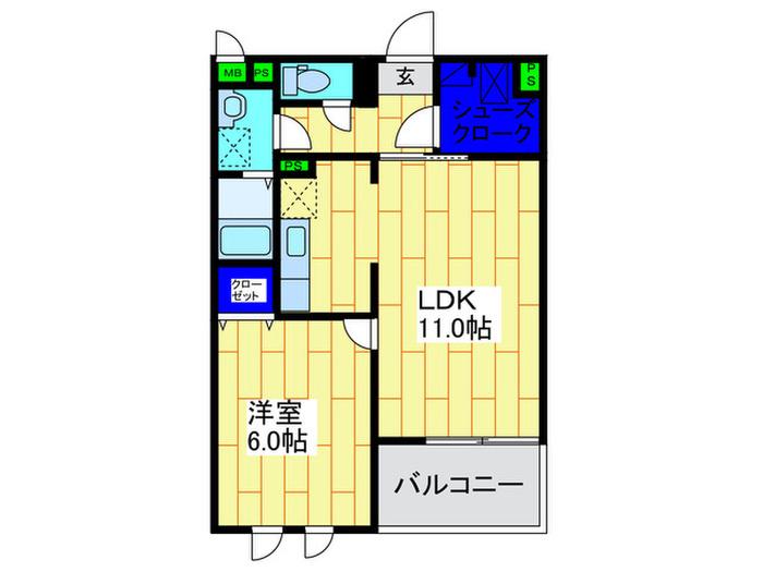 グランマ-ベラス(1LDK/4階)の間取り写真