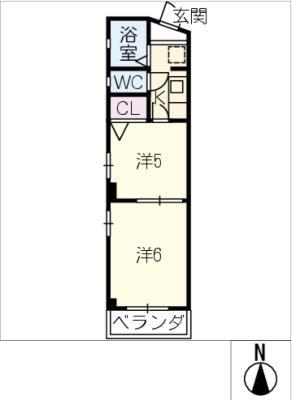 メゾンロイヤル(2K/4階)の間取り写真
