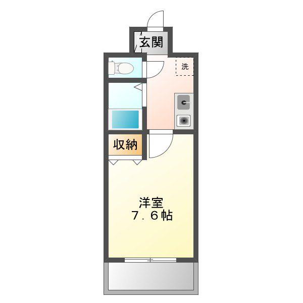 びいII植田(1K/2階)の間取り写真