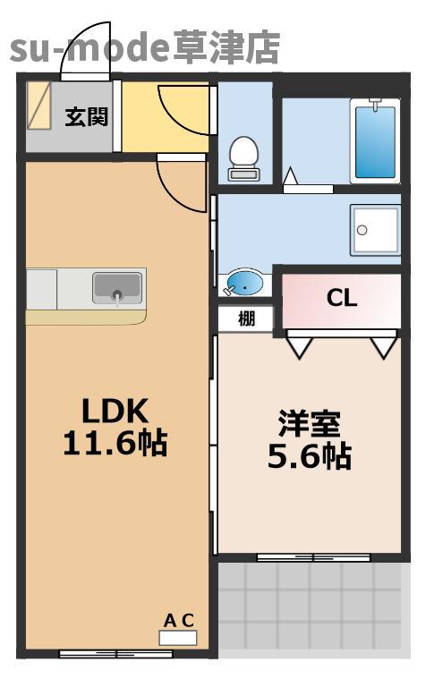 カルムメゾン(1LDK/3階)の間取り写真