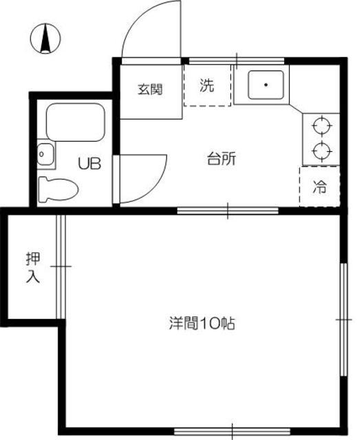 第三宮田ハイツ(1K/2階)の間取り写真