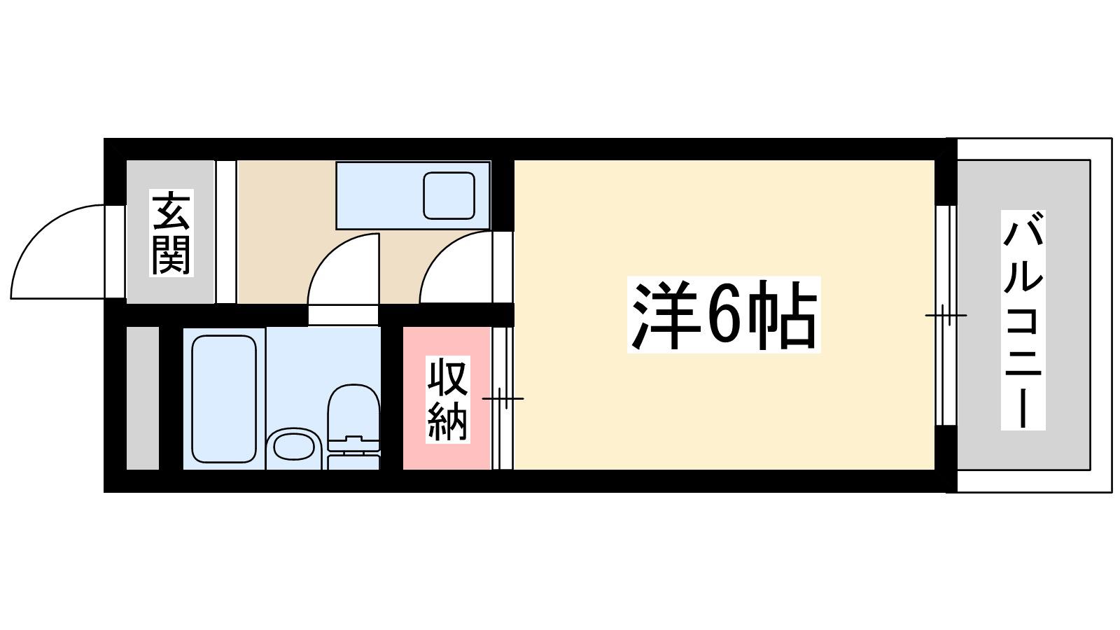 アレグリアプレイス神崎川(1K/1階)の間取り写真
