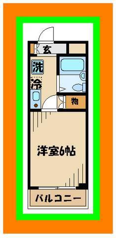 檜の森ハイツ(1K/3階)の間取り写真