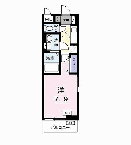 グレイス ハーモニー(1K/2階)の間取り写真
