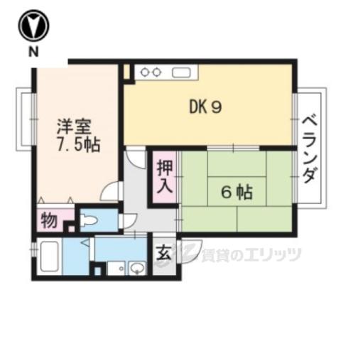 メゾン・ド・シュウ(2LDK/2階)の間取り写真