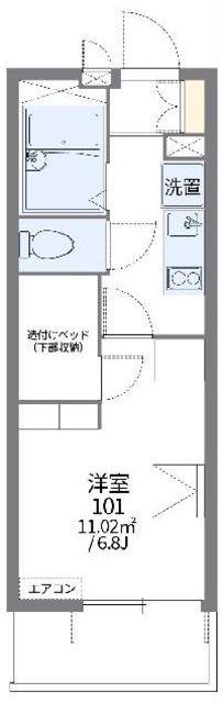 レオパレスフルセイル北野(1K/2階)の間取り写真