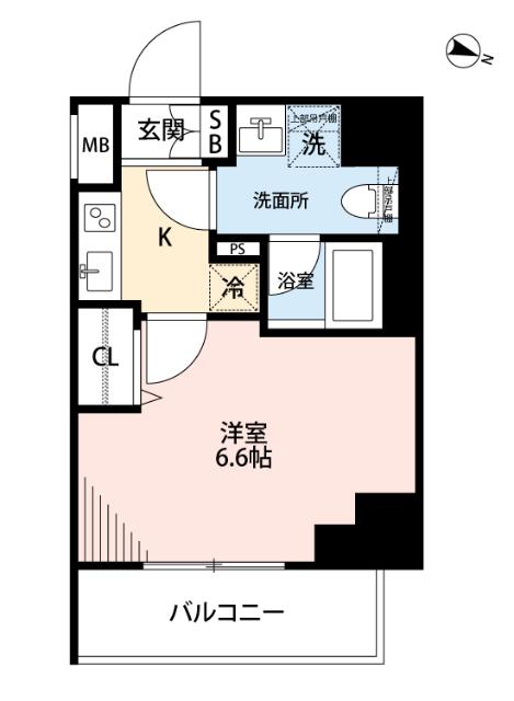 MAXV横浜吉野町ノース(1K/4階)の間取り写真
