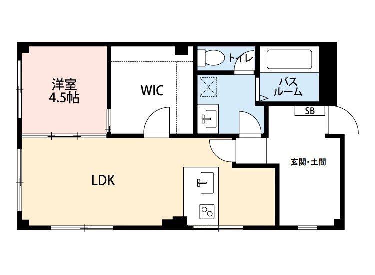 REDEAL小手指(1LDK/1階)の間取り写真